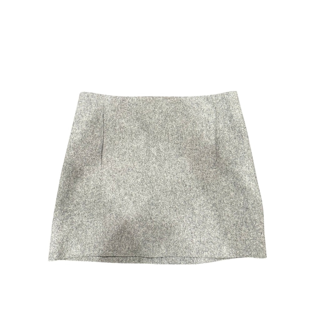 COS Grey Wool Blend Mini Skirt A-Line Melange Side Pockets‎ Size 8